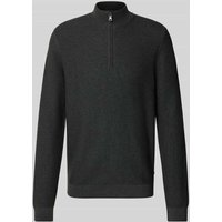 OLYMP Level Five Strickpullover mit Troyer-Kragen in Anthrazit, Größe XXL von OLYMP Level Five