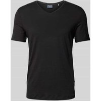 OLYMP Level Five T-Shirt mit V-Ausschnitt in Black, Größe L von OLYMP Level Five