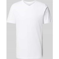 OLYMP Level Five T-Shirt mit geripptem V-Ausschnitt im 2er-Pack in Weiss, Größe XXL von OLYMP Level Five