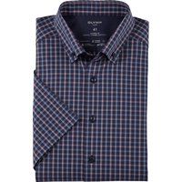 OLYMP Luxor 24/Seven, Atmungsaktives Hemd mit Kühlungseffekt, modern fit, Koralle, Karo, Kurzarm, Button-down, 40 von OLYMP Luxor 24/Seven