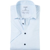 OLYMP Luxor 24/Seven, Atmungsaktives Stretch Hemd aus Jersey, modern fit, Blau, Kurzarm, Kent, 45 von OLYMP Luxor 24/Seven