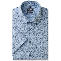 OLYMP Luxor 24/Seven, atmungsaktives Hemd mit Kühlungseffekt, modern fit, Blau, Streifen, Kurzarm, Kent, 42 von OLYMP Luxor 24/Seven