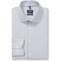 OLYMP Luxor 24/Seven, atmungsaktives Stretch Hemd, modern fit, Kitt, Streifen, Kent, 38 von OLYMP Luxor 24/Seven
