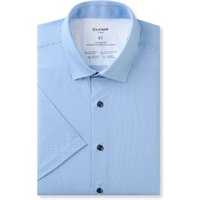 OLYMP Luxor 24/Seven, atmungsaktives Stretch Hemd aus Jersey, modern fit, Blau, Kurzarm, Kent, 40 von OLYMP Luxor 24/Seven
