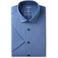 OLYMP Luxor 24/Seven, atmungsaktives Stretch Hemd aus Jersey, modern fit, Blau, Kurzarm, Kent, 41 von OLYMP Luxor 24/Seven