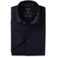 OLYMP Luxor 24/Seven, atmungsaktives Stretch Hemd aus Jersey, modern fit, Blau, Kurzarm, Kent, 42 von OLYMP Luxor 24/Seven