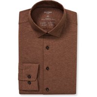 OLYMP Luxor 24/Seven, atmungsaktives Stretch Hemd aus Jersey, modern fit, Braun, Kent, 37 von OLYMP Luxor 24/Seven