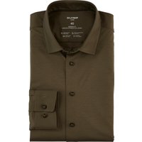 OLYMP Luxor 24/Seven, atmungsaktives Stretch Hemd aus Jersey, modern fit, Braun, Kent, 40 von OLYMP Luxor 24/Seven