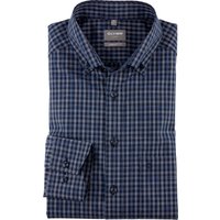 OLYMP Luxor, Bügelfreies Business Hemd, comfort fit, Blau, Karo, Button-down, 44 von OLYMP Luxor