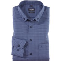 OLYMP Luxor, Bügelfreies Business Hemd, modern fit, Blau, Karo, Button-down, 37 von OLYMP Luxor