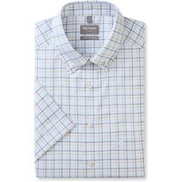 OLYMP Luxor, bügelfreies Business Hemd, comfort fit, Blau, Karo, Kurzarm, Button-down, 42 von OLYMP Luxor