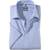 OLYMP Luxor, bügelfreies Business Hemd, comfort fit, Blau, Karo, Kurzarm, Kent, 43 von OLYMP Luxor