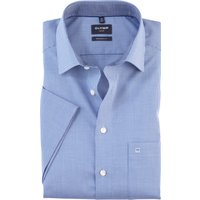 OLYMP Luxor, bügelfreies Business Hemd, modern fit, Blau, Karo, Kurzarm, Kent, 48 von OLYMP Luxor