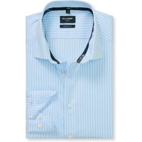 OLYMP Luxor, bügelfreies Business Hemd, modern fit, Blau, Streifen, Kent, 46 von OLYMP Luxor
