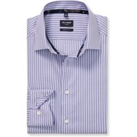 OLYMP Luxor, bügelfreies Business Hemd, modern fit, Violett, Streifen, Kent, 45 von OLYMP Luxor