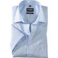 OLYMP Luxor, bügelfreies Business Hemd, modern fit, Blau, Kurzarm, Kent, 44 von OLYMP Luxor