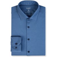 OLYMP No. Six 24/Seven, atmungsaktives Stretch Hemd aus Jersey, super slim, Blau, Extra langer Arm, Kent, 39 von OLYMP No. Six 24/Seven
