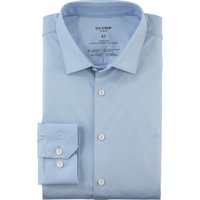 OLYMP No. Six 24/Seven, atmungsaktives Stretch Hemd aus Jersey, super slim, Blau, Kent, 38 von OLYMP No. Six 24/Seven