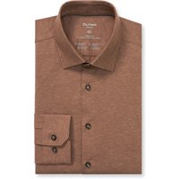 OLYMP No. Six 24/Seven, atmungsaktives Stretch Hemd aus Jersey, super slim, Braun, Kent, 38 von OLYMP No. Six 24/Seven