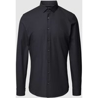 OLYMP No. Six Slim Fit Business-Hemd mit Haifischkragen Modell 'Modern Kent' in Black, Größe 36 von OLYMP No. Six