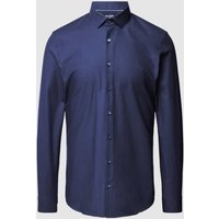 OLYMP No. Six Slim Fit Businesshemd aus Twill mit Stretch-Anteil in Marine, Größe 43 von OLYMP No. Six