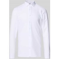 OLYMP No. Six Slim Fit Businesshemd aus Twill mit Stretch-Anteil in Weiss, Größe 43 von OLYMP No. Six