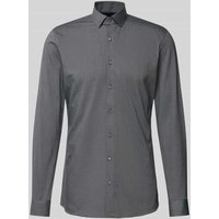 OLYMP No. Six Slim Fit Business-Hemd mit Kentkragen in Anthrazit, Größe 38 von OLYMP No. Six