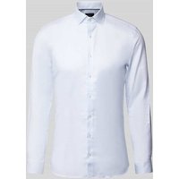 OLYMP No. Six Super Slim Fit Business-Hemd mit Gitterkaro Modell 'Royal' in Bleu, Größe 40 von OLYMP No. Six