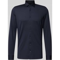 OLYMP No. Six Super Slim Fit Business-Hemd mit Kentkragen in Marine, Größe 40 von OLYMP No. Six