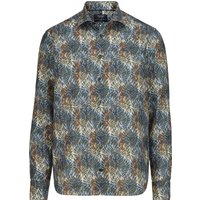 OLYMP SIGNATURE Casual, Premium Leinenhemd, tailored fit, Blau, Kent, 44 von OLYMP SIGNATURE Casual