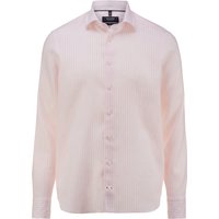 OLYMP SIGNATURE Casual, Premium Leinenhemd, tailored fit, Rosa, Streifen, Kent, 44 von OLYMP SIGNATURE Casual