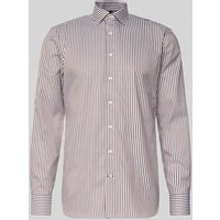 OLYMP SIGNATURE SLIM FIT Slim Fit Freizeithemd mit Kentkragen Modell 'Namur' in Mittelbraun, Größe 40 von OLYMP SIGNATURE SLIM FIT