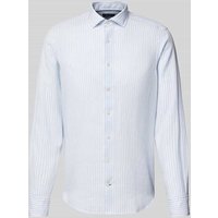 OLYMP SIGNATURE SLIM FIT Slim Fit Leinenhemd mit Kentkragen Modell 'Sykia' in Bleu, Größe 41 von OLYMP SIGNATURE SLIM FIT