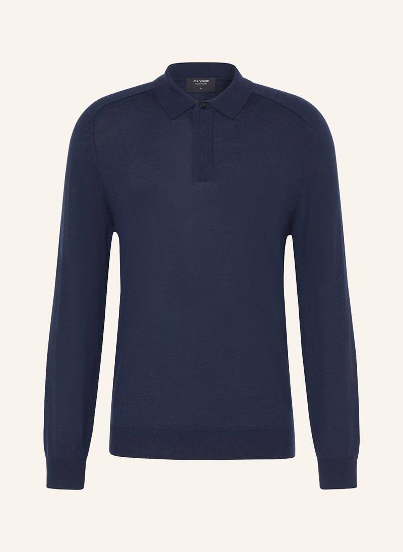 Olymp Signature Strick-Poloshirt Tailored Fit blau von OLYMP SIGNATURE