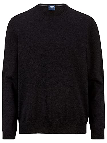 OLYMP Herren Pullover Rundhals Strick,Uni,modern fit,Graphit 69,M von OLYMP