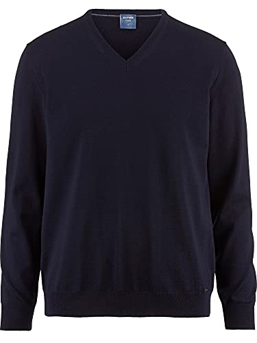 OLYMP Herren Pullover V-Ausschnitt Strick,Uni,modern fit,Marine 18,L von OLYMP