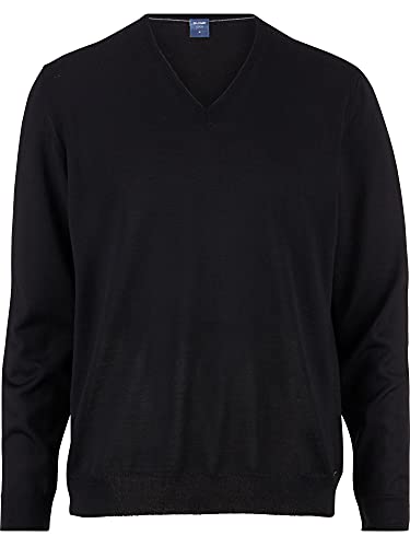 OLYMP Herren Pullover V-Ausschnitt Strick,Uni,modern fit,schwarz 68,3XL von OLYMP