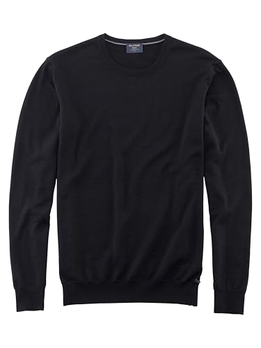 OLYMP Herren Pullover Rundhals Casual.Strick,Single Jersey,Regular fit,schwarz 68,XL von OLYMP
