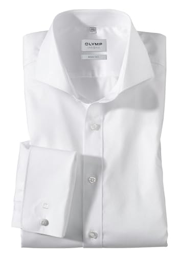 OLYMP Level Five Body fit Hemd Langarm weiß ohne Manschettenknopf Größe 44 von OLYMP