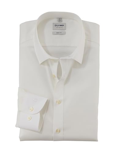OLYMP Herren Businesshemd Langarm Level.Five.Body.fit,Einfarbig,Body fit,New York Kent,Hellbeige 20,44 von OLYMP