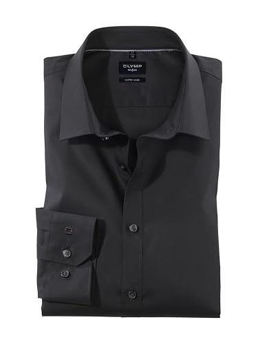 Herren Hemd No. 6 Super Slim Fit Langarm Schwarz Gr. 41 von OLYMP
