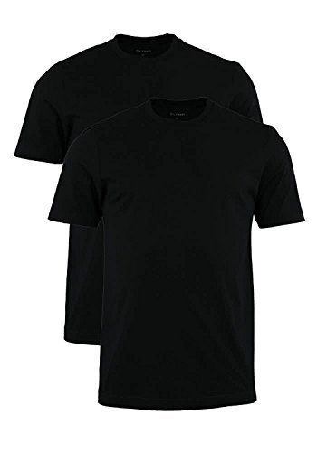 OLYMP T-Shirt Doppelpack Rundhals schwarz Größe S von OLYMP