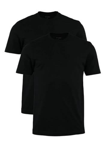 OLYMP T-Shirt Doppelpack Rundhals schwarz Größe X4L von OLYMP