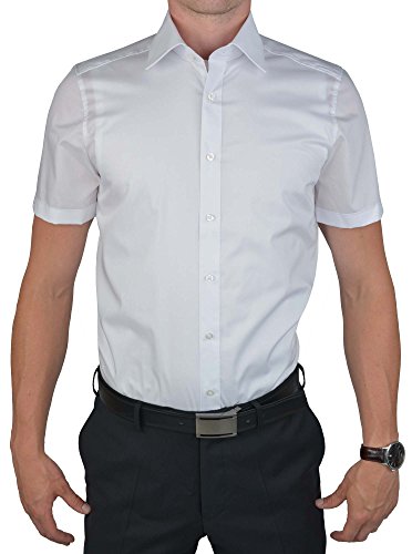 Level Five Body Fit - Short Sleeve Men's Shirt white 42 EU von OLYMP