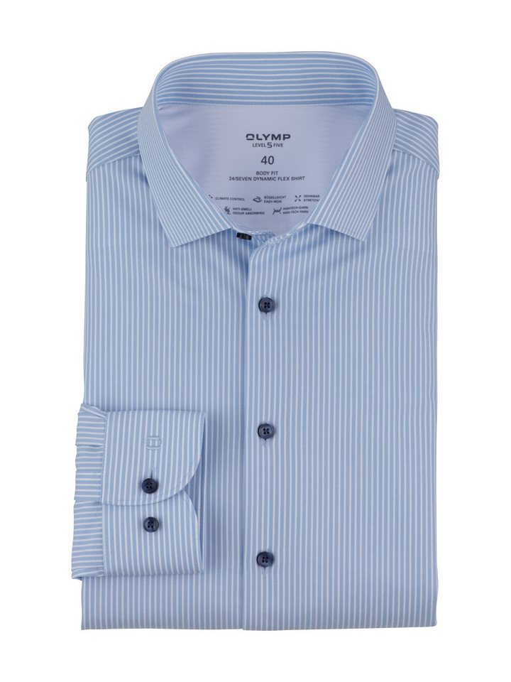 OLYMP Businesshemd 24/7 - Level 5 fein gestreift von OLYMP