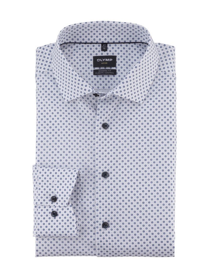 OLYMP Businesshemd 24/7 - Luxor modern fit - Climate Control sympathischem Minimal-Print von OLYMP