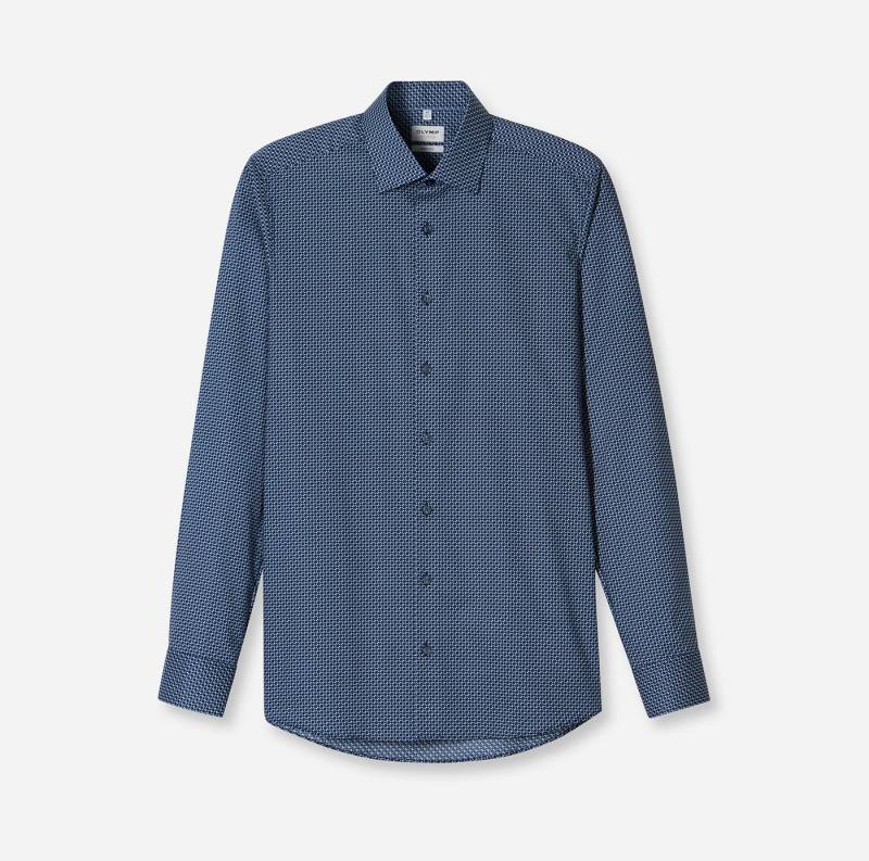 OLYMP Businesshemd Level 5 Body Fit, Haifischkragen, Mit Rotationsprint von OLYMP