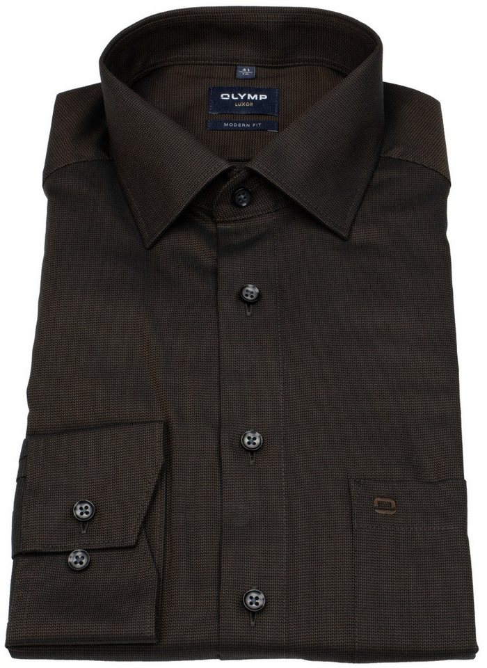 OLYMP Businesshemd Modern Fit leicht tailliert bügelfrei Kentkragen von OLYMP