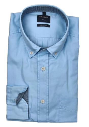 OLYMP Casual Hemd Langarm Button Down Kragen hellblau Größe XXL von OLYMP