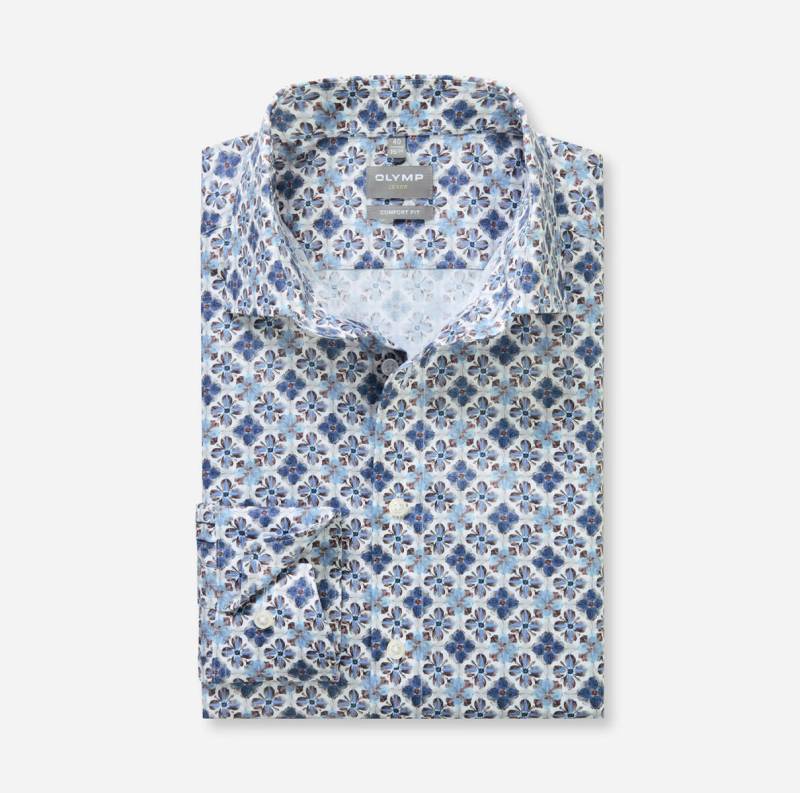 OLYMP - Comfort Fit: Businesshemd grau/grün - Gr. - 43 von OLYMP